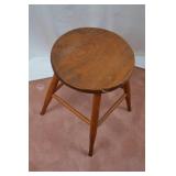 Wooden Round Three-Leg Stool, 18 Inch Tall