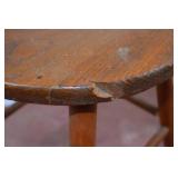 Wooden Round Three-Leg Stool, 18 Inch Tall