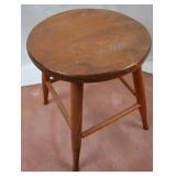 Wooden Round Three-Leg Stool, 18 Inch Tall