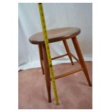 Wooden Round Three-Leg Stool, 18 Inch Tall