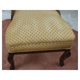 Victorian-Style Upholstered Side Chair with Carved Wood Frame