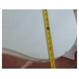Cream Painted Kidney-Shaped Hall Table with Glass Top and Drawer