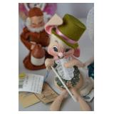 Annalee Collectible Felt Mouse and Rabbit Dolls Lot - Various Themes