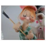 Annalee Collectible Felt Mouse and Rabbit Dolls Lot - Various Themes