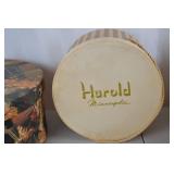 Vintage Floral and Straw Hats with Three Decorative Hat Boxes