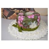 Vintage Floral and Straw Hats with Three Decorative Hat Boxes