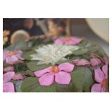 Vintage Floral and Straw Hats with Three Decorative Hat Boxes