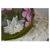 Vintage Floral and Straw Hats with Three Decorative Hat Boxes