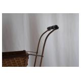 Antique Wicker Baby Carriage Pram with Metal Frame and Handle