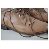 Vintage Justin Khaki Leather Boots Size 8B with Box
