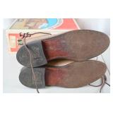 Vintage Justin Khaki Leather Boots Size 8B with Box