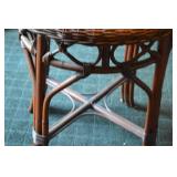 Round Wicker Rattan Patio Side Table, 20" x 23"