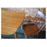 Wood Drop-Leaf Kitchen Table with Wooden Side Chair