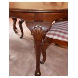 Traditional Cherry Dining Table with 4 Upholstered Chairs