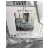 Swift Home Floral Pintuck Comforter Set