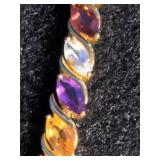 18K Gold Over Sterling Silver Marquise Genuine Gemstone ...