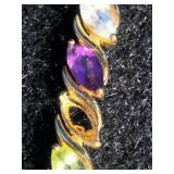 18K Gold Over Sterling Silver Marquise Genuine Gemstone ...
