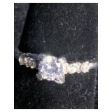 3 Stainless Steel Cubic Zirconia Rings Size 8