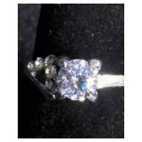 3 Stainless Steel Cubic Zirconia Rings Size 8