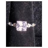 3 Stainless Steel Cubic Zirconia Rings Size 5