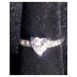 3 Stainless Steel Cubic Zirconia Rings Size 5