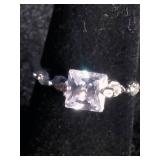 3 Stainless Steel Cubic Zirconia Rings Size 5