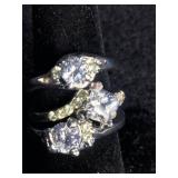3 Stainless Steel Cubic Zirconia Rings Size 8.5