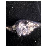 3 Stainless Steel Cubic Zirconia Rings Size 8.5