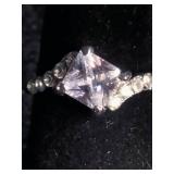 3 Stainless Steel Cubic Zirconia Rings Size 7