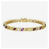 18K Gold Over Sterling Silver Marquise Genuine Gemstone ...