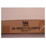 WEN 10236F2 Quick-Adjust 36-Inch Steel Bar Clamps with 2.5-Inch Throat and Micro-Adjustment Handle, Two Pack