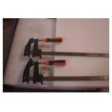 WEN 10236F2 Quick-Adjust 36-Inch Steel Bar Clamps with 2.5-Inch Throat and Micro-Adjustment Handle, Two Pack