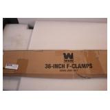 WEN 10236F2 Quick-Adjust 36-Inch Steel Bar Clamps with 2.5-Inch Throat and Micro-Adjustment Handle, Two Pack