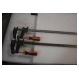 WEN 10236F2 Quick-Adjust 36-Inch Steel Bar Clamps with 2.5-Inch Throat and Micro-Adjustment Handle, Two Pack