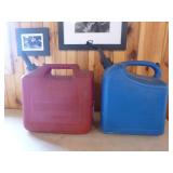 2 Plastic Gas Cans with Nozzles