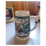 6 Budweiser Holiday Beer Steins