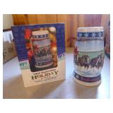 6 Budweiser Holiday Beer Steins