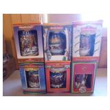 6 Budweiser Holiday Beer Steins