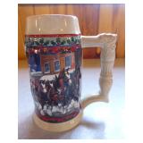 6 Budweiser Holiday Beer Steins