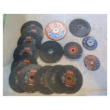Assorted Fasteners and Saw Blades and Grinding Wheels