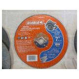 Assorted Fasteners and Saw Blades and Grinding Wheels