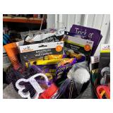 Lot of 2 Halloween Bowls Filled w/Halloween Items (Carving Kits, Tools, Decor)