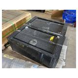 Two Black Granite Utility Boxes With Hinged Lids
