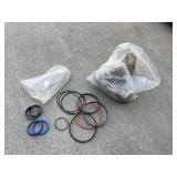 Rubber O-Rings in Red, Blue, and Black with Plastic Bags