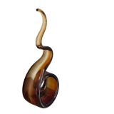 SR - 12.5 Inch Hand Blown Art Glass Swirl Sculpture / Murano Style Art Glass Swirl Sculpture