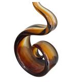 SR - 12.5 Inch Hand Blown Art Glass Swirl Sculpture / Murano Style Art Glass Swirl Sculpture