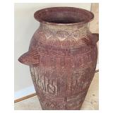 SR - Vintage Floor Vase with Etched Decorative Motifs