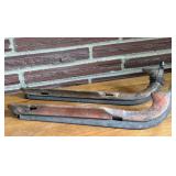 SR - Pair of Antique Wooden Ice Skates with Metal Blades