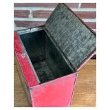 SR - Antique 1924 B. Heller & Co. Zanzibar-Brand Tin Store Bin