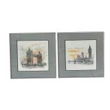 SR - Pair of Framed 1976 Mads Stage London Prints